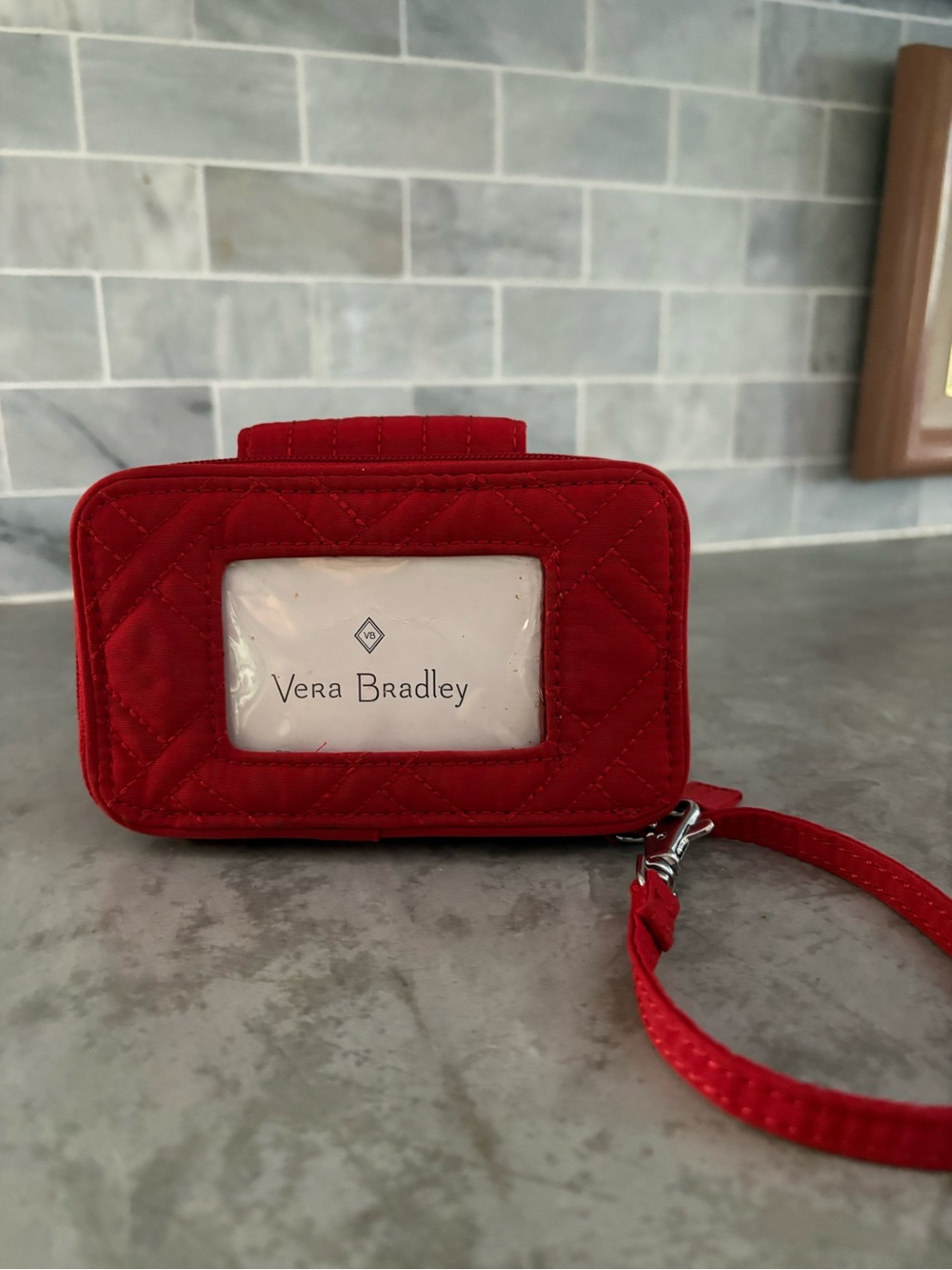 Vera Bradley Quilted Red ID Wallet with Wristlet